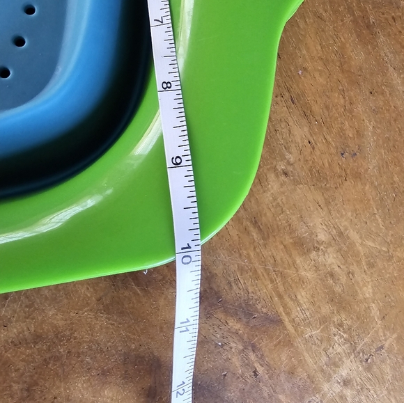 Large Sink Strainer Colander Collapsable Expandable Handles Green and Blue - Picture 6 of 8